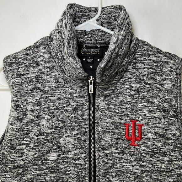 Indiana Hoosiers Gameday Couture Full Zip Quilted Vest Women Size Large Gray EUC - Picture 2 of 12